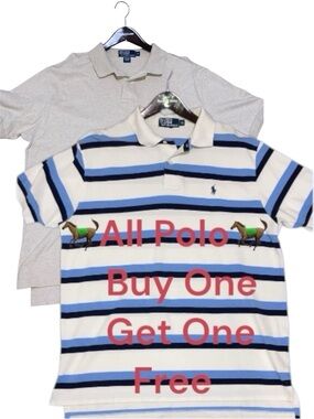 2 for $20 “Polo Ralph Lauren” Vintage 2000s strip short sleeve xl